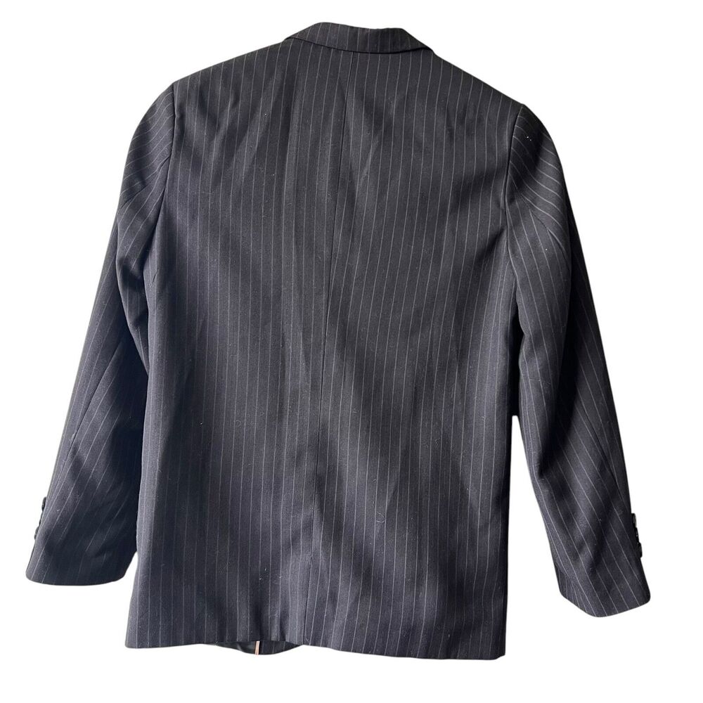 Dockers Boys Blazer Sport Jacket Size 12 Black 2 Button Coat Pinstripe Formal - Picture 2 of 11